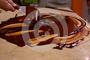 Chocolate being mixed