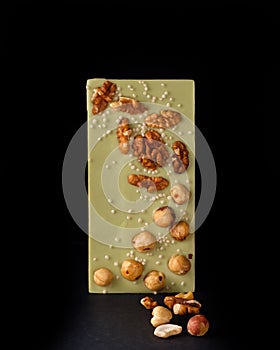 Chocolate on black background color fruit