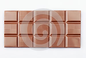 Chocolate block on white photo