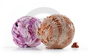 Chocolate and blueberry ice cream