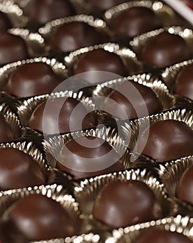 Chocolate bon-bon in the box