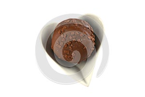 chocolate bonbon with dulce de leche delicious caramel sugar filling isolated caloric