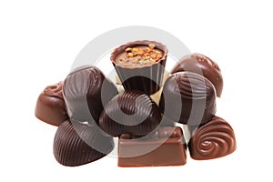 chocolate bonbons isolated