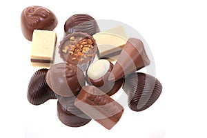 chocolate bonbons isolated