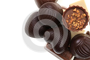 chocolate bonbons isolated