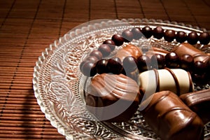 Chocolate bonbons and necklace