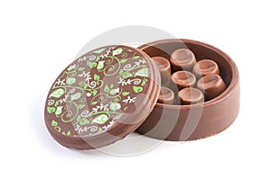 Chocolate box with chocolate bonbons