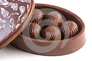 Chocolate box with chocolate bonbons