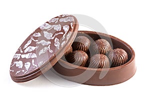 Chocolate box with chocolate bonbons