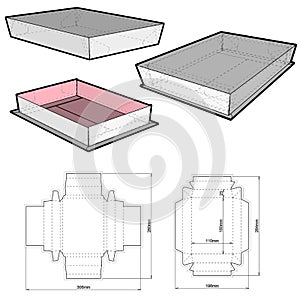 Chocolate box and Die-cut Pattern