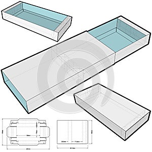 Chocolate box self asembly Internal measurement 15.5x7+2.2cm and Die-cut Pattern