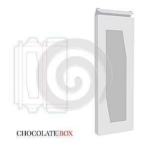 Chocolate Box Template, Vector with die cut layers. Paper Chocolate Box, Packaging Design