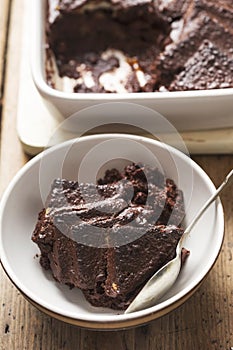Chocolate bread and butter pudding