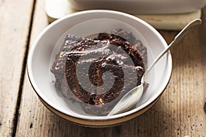 Chocolate bread and butter pudding