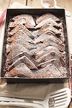 Chocolate bread butter pudding pudding