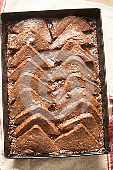 Chocolate bread butter pudding pudding