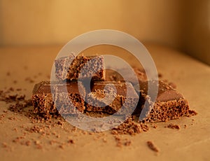 chocolate on a brown background