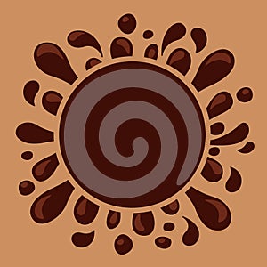 Cioccolato marrone pozzanghera una goccia formato pubblicitario destinato principalmente all'uso sui siti web declino marrone liquido pozzanghera icona schizzi cioccolato una goccia gocciolina illustrazioni 