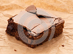 Chocolate Brownie on baking paper