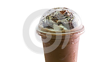Chocolate brownie iced frappe.