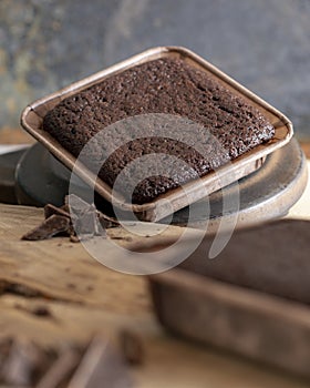 Chocolate Brownie with ingredients displayed