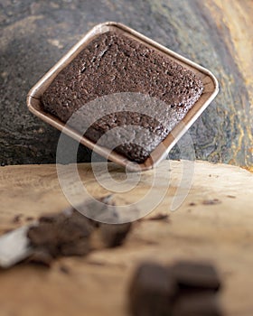 Chocolate Brownie with ingredients displayed