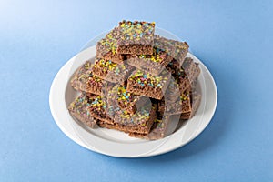 Chocolate brownies with nib sugar