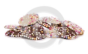 Chocolate buttons with hundreds and thousands photo