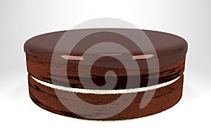 chocolate cake 3D illustration. chocolate biscuit