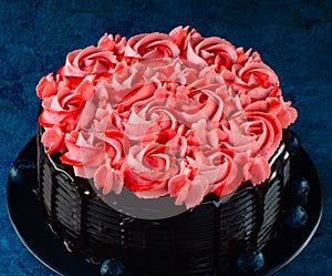 Chocolate Cake with buttercream rosset