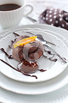 Chocolate Cake with candied orange peel