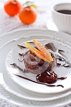 Chocolate Cake with candied orange peel