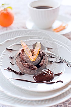 Chocolate Cake with candied orange peel