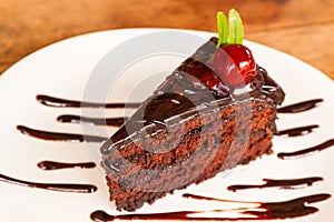 Chocolate cake with chocolate creame.