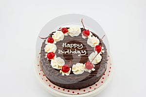 Chocolate cake, Chocolate Fudge Cake with happy birthday message