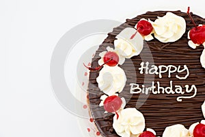 Chocolate cake, Chocolate Fudge Cake with happy birthday message