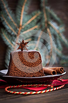 Chocolate cake for christmas
