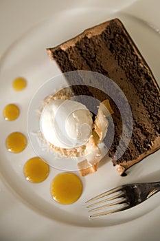 Chocolate Cake and Coconut Ice Cream