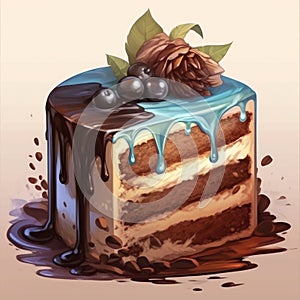 chocolate cake dribble ripe cake generative AI