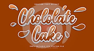 Chocolate cake Editable Text effect Template