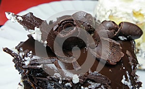 Chocolate cake flowers surface decoration