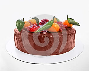 Chocolate Cake with Garnet and mandarin