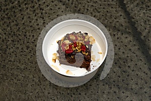 The chocolate cake is an internationally known dessert,