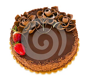 Chocolate cake isolated
