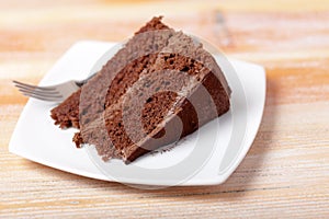 Chocolate Cake on a Plate