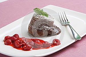 Chocolate cake & rasberry