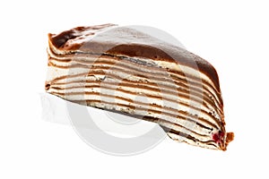 Chocolate cake slice isolated