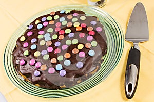 Chocolate cake with smarties