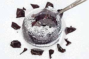 Chocolate cake with a soft heart