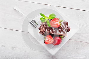 Chocolate cake with strawberry